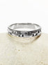 Tetris T Pattern Ring, Geometric Pattern Ring, Sterling Silver, Nested Pattern Band, Unique Stacking Ring, Original Unisex Gift