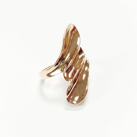 Long 18k Gold Plated Ring, Unique Minimalist Design