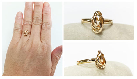 Handmade 18K Gold Plated Creole Knot Ring, Caribbean Jewelry