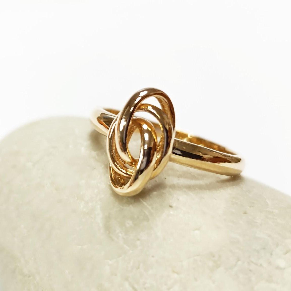 Handmade 18K Gold Plated Creole Knot Ring, Caribbean Jewelry