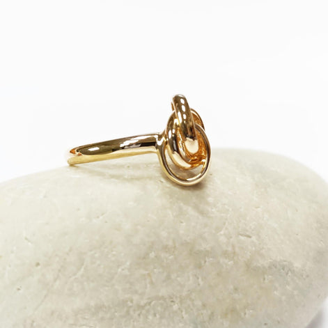 Handmade 18K Gold Plated Creole Knot Ring, Caribbean Jewelry