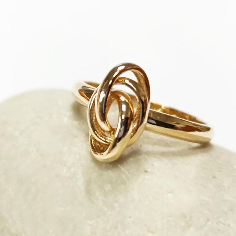 Handmade 18K Gold Plated Creole Knot Ring, Caribbean Jewelry