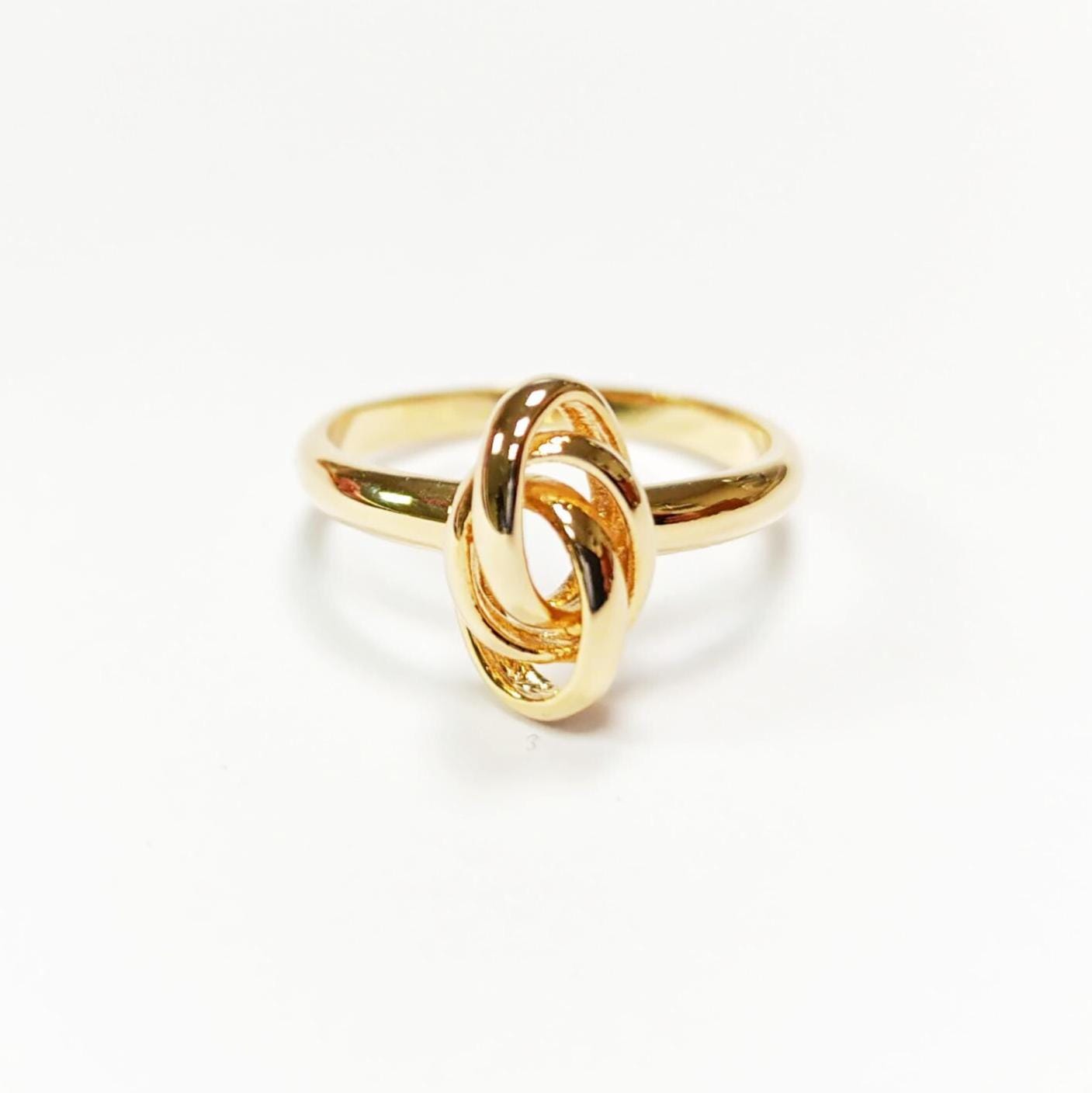 Handmade 18K Gold Plated Creole Knot Ring, Caribbean Jewelry