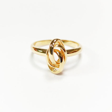 Handmade 18K Gold Plated Creole Knot Ring, Caribbean Jewelry