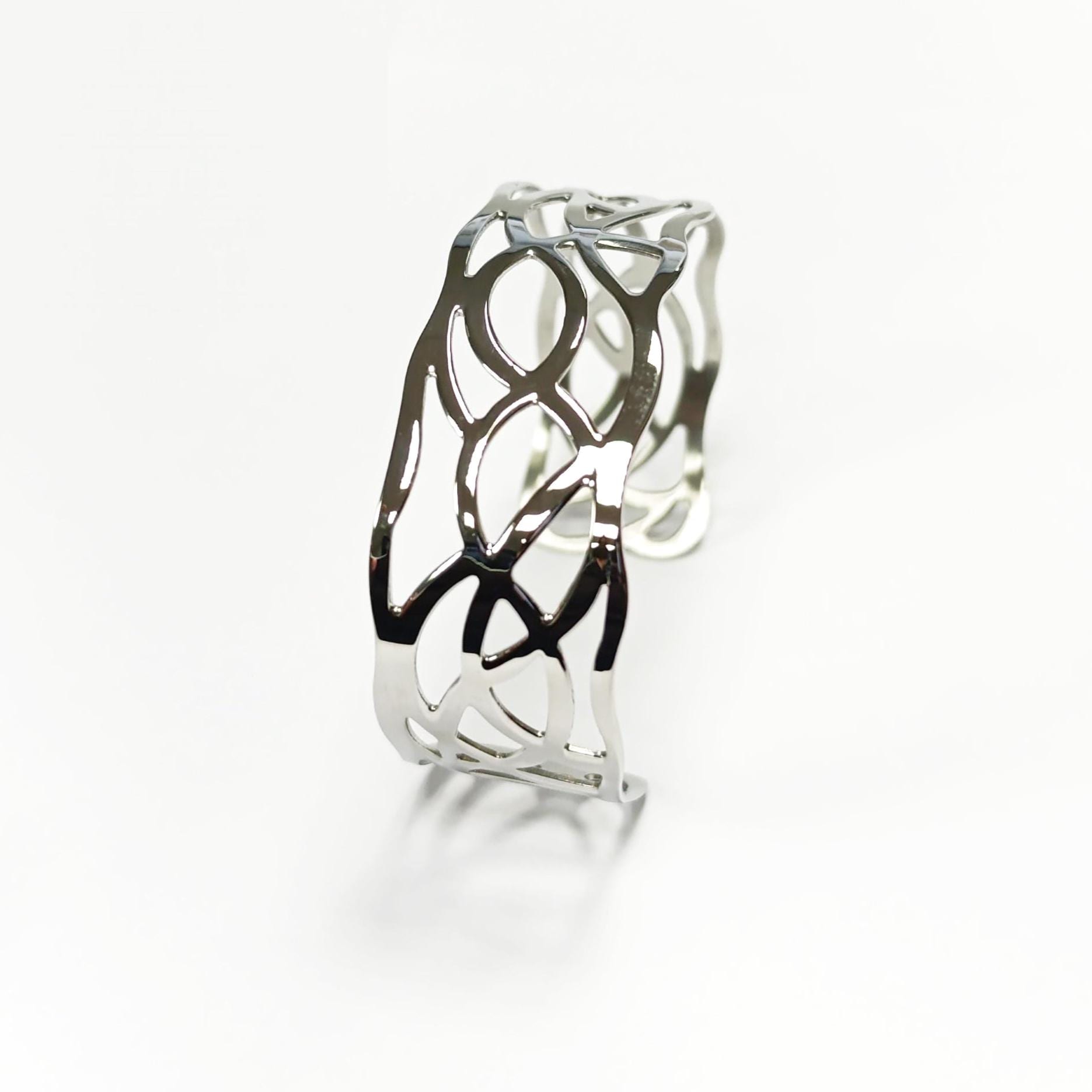 Botanical Filigree Cuff • Stainless Steel Leaf Bracelet