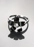 Black Flower Ring, Sterling Silver 925, Black color Zirconias Cz Stones, Bicolor Black and White, Modern Retro Gothic Jewelry