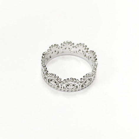 Sterling Silver Crown Ring, Handmade Diadem Band
