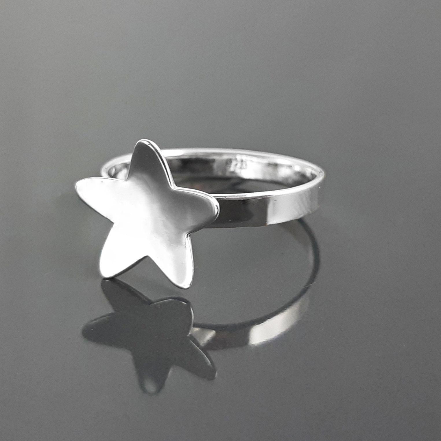 Sterling Silver Star Ring, Constellation Jewelry