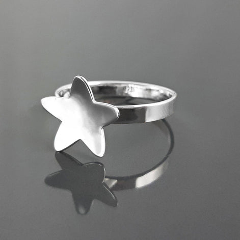Sterling Silver Star Ring, Constellation Jewelry