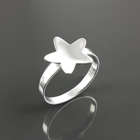 Sterling Silver Star Ring, Constellation Jewelry