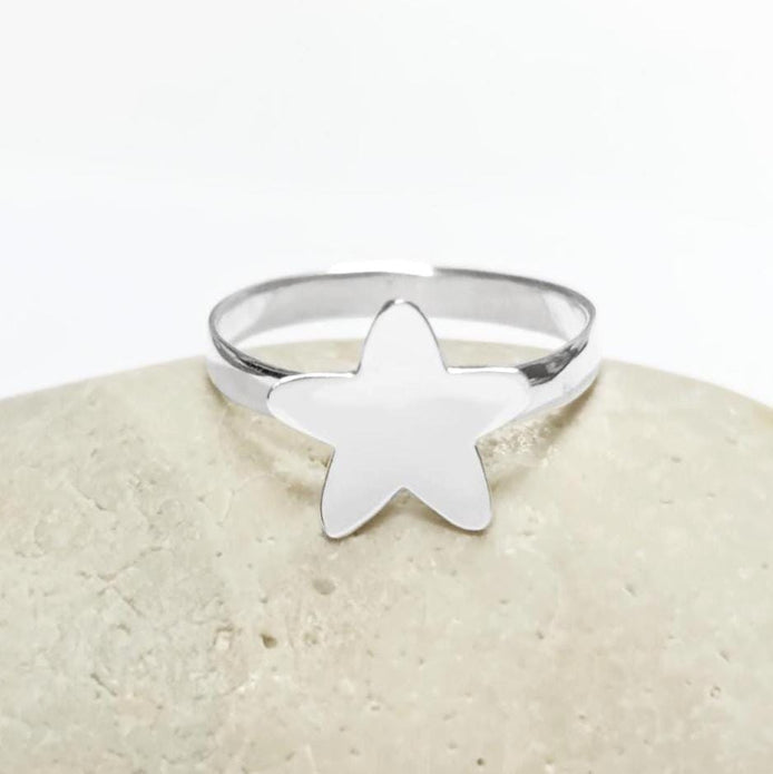 Sterling Silver Star Ring, Constellation Jewelry