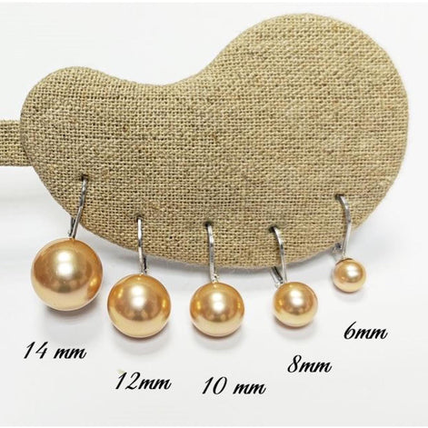 Classic Gold Pearl Drop Earrings by KRAMIKE • Timeless Sterling Silver Leverback 6 to 14mm Pearls • Ideal for Wedding or Everyday Wear