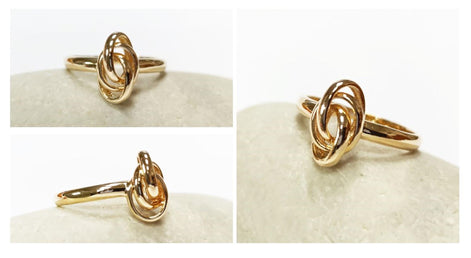 Handmade 18K Gold Plated Creole Knot Ring, Caribbean Jewelry