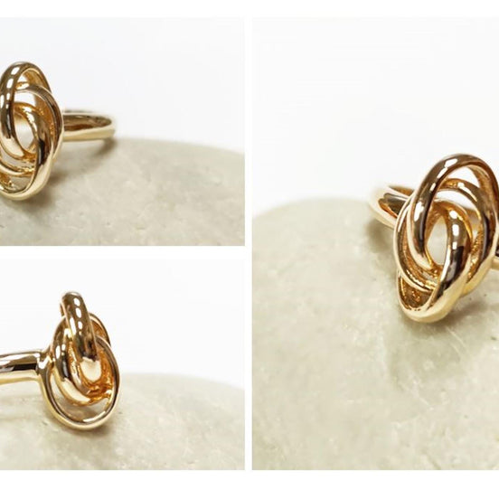 Handmade 18K Gold Plated Creole Knot Ring, Caribbean Jewelry