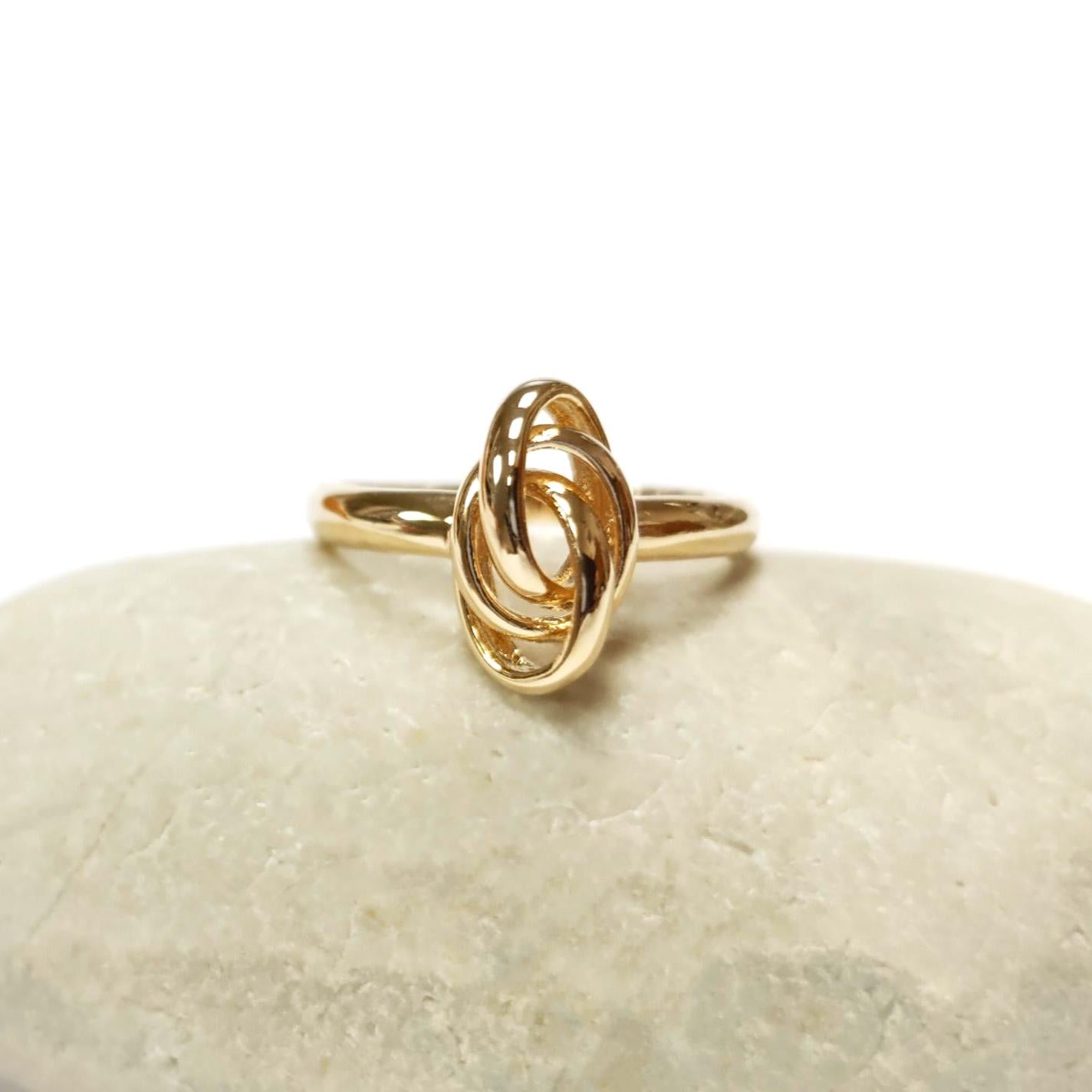 Handmade 18K Gold Plated Creole Knot Ring, Caribbean Jewelry