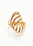 18K Gold Plated Filigree Ring • Art Deco Openwork Band