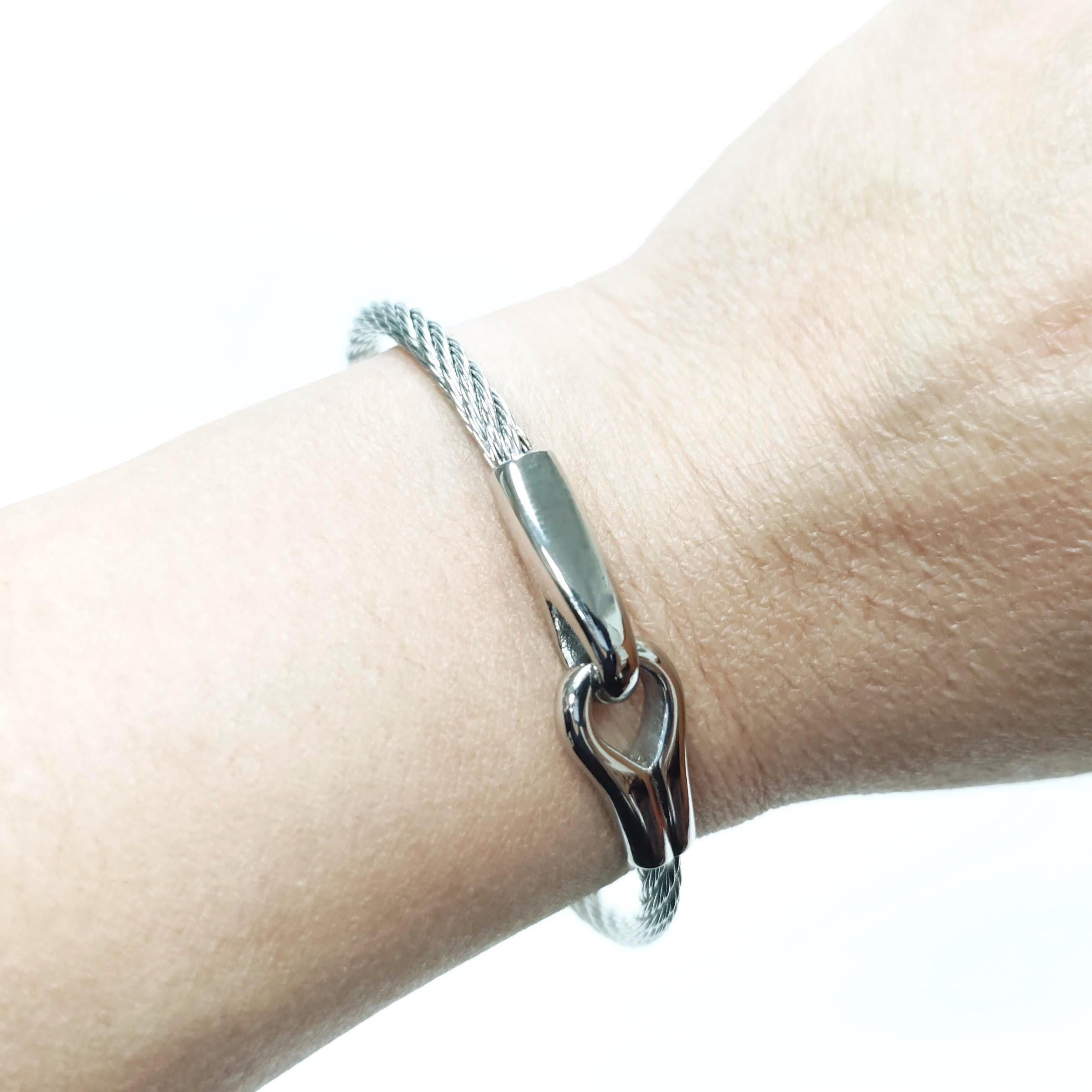 handcuffs Bracelet • Stainless Steel Cuff • Open Wires Bangle