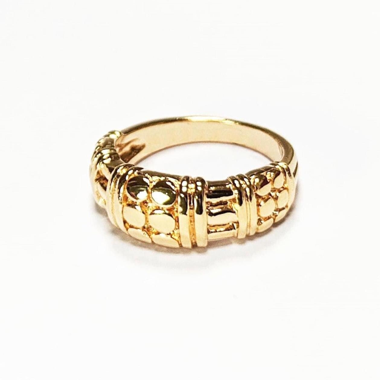 18K Gold Plated Tribal Band Ring, Celtic Tattoo Jewel