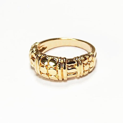 18K Gold Plated Tribal Band Ring, Celtic Tattoo Jewel