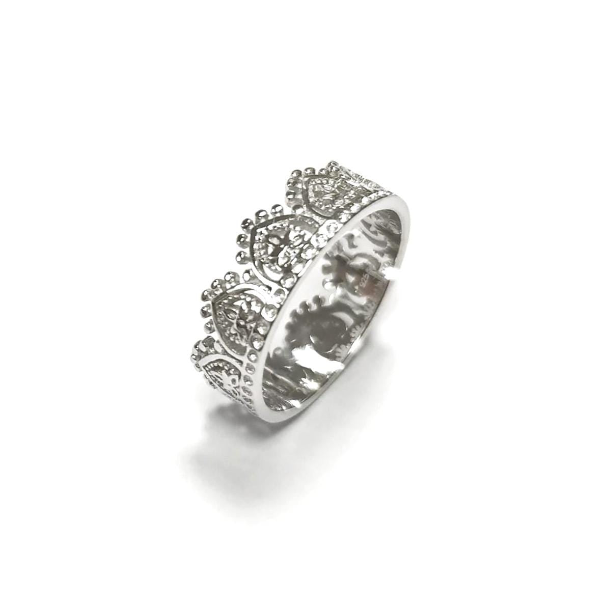 Sterling Silver Crown Ring, Handmade Diadem Band