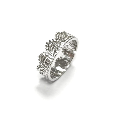 Sterling Silver Crown Ring, Handmade Diadem Band