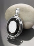 Modern Oval Pendant - Sterling Silver 925 - Oval shape - Black Color Cubic Zirconia - Oval Cz Pendant - Diamond Look Pendant - Mod Elegant