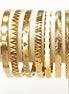 Bangle Bracelet 18K Gold Plated. Closed Round Rigid Cuff Bracelet • Stackable14 Different Models Geometric Textured Stacking Bangles