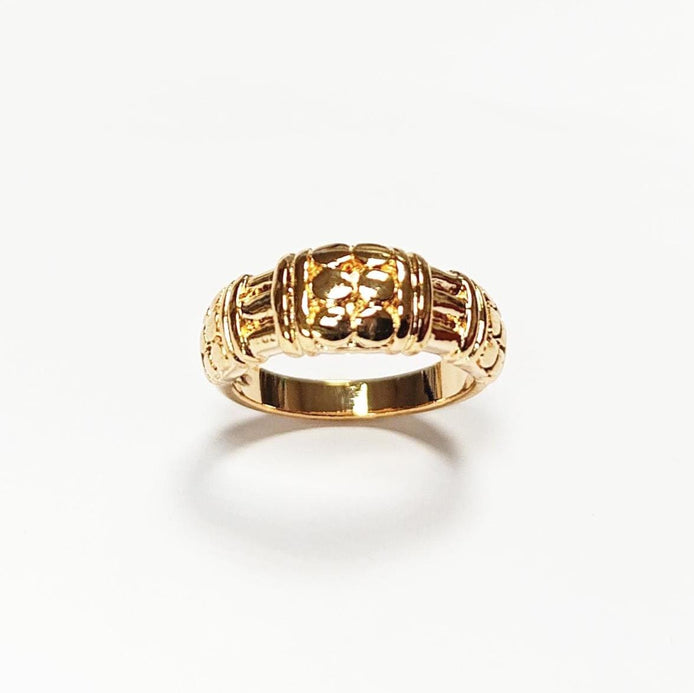 18K Gold Plated Tribal Band Ring, Celtic Tattoo Jewel
