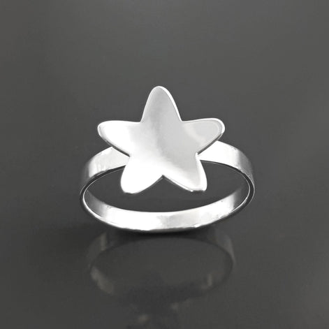 Sterling Silver Star Ring, Constellation Jewelry