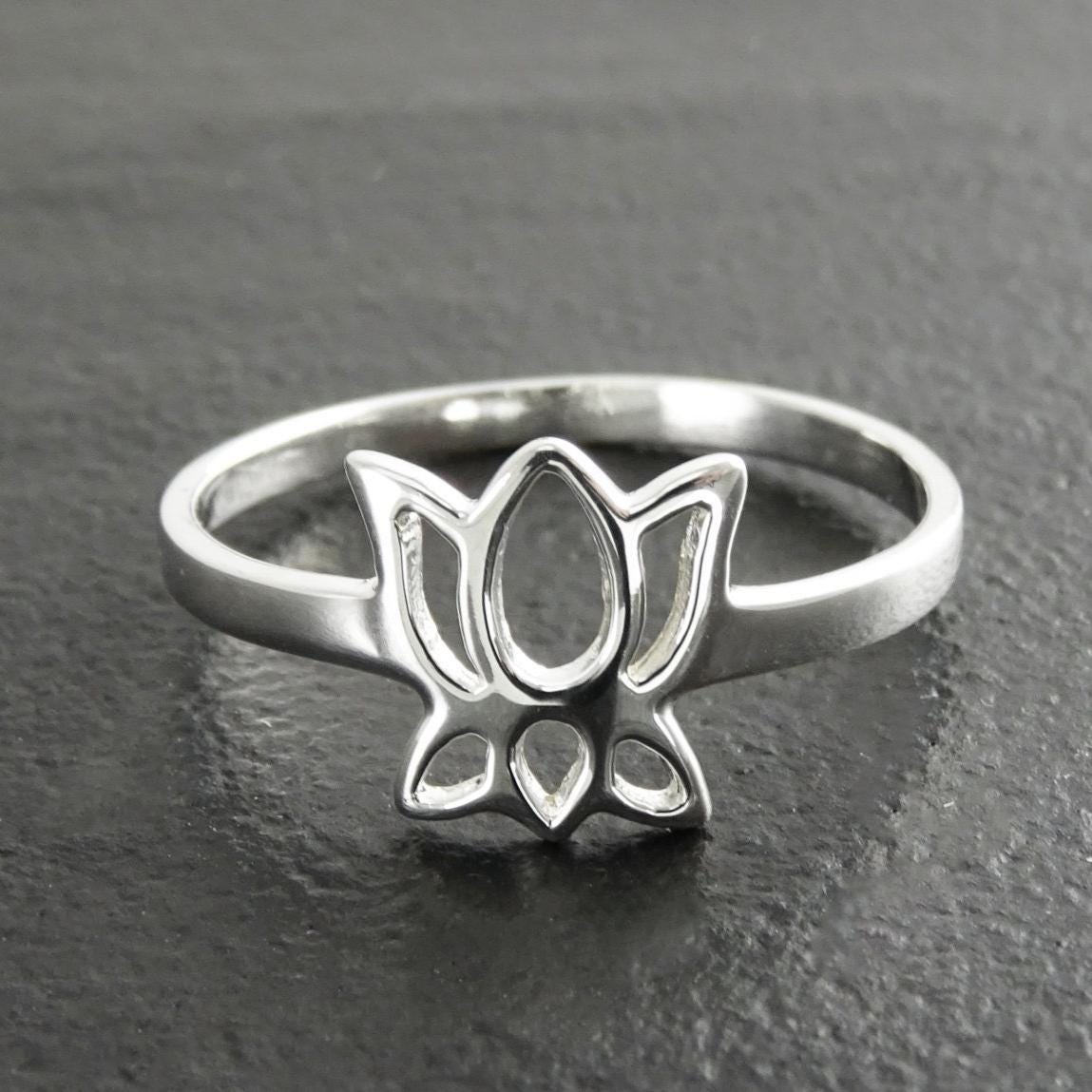 Flower Ring Sterling Silver, Dainty Lotus Ring, Lotus Zen Ring, Blooming Lotus Flower, Meditation ring, Namaste yoga jewelry, yoga Spiritual