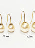 Pearl Hook Earrings • Gold Plated 18K Drop Hooks • 10 or 12mm Creamy White Shell Pearls • Chic Timeless jewelry for Wedding or Everyday Wear