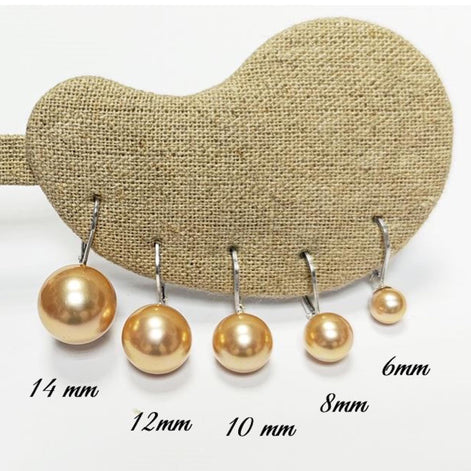 Classic Gold Pearl Drop Earrings by KRAMIKE • Timeless Sterling Silver Leverback 6 to 14mm Pearls • Ideal for Wedding or Everyday Wear