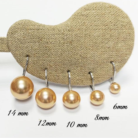 Classic Gold Pearl Drop Earrings by KRAMIKE • Timeless Sterling Silver Leverback 6 to 14mm Pearls • Ideal for Wedding or Everyday Wear