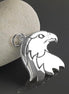 Sterling Silver Eagle Head Pendant, American Biker Rock Jewelry