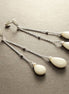 Agate Teardrop Earrings - Sterling Silver - Chainmaille Stones Earrings - Link earrings - White Agate Gemstone - white stone earrings