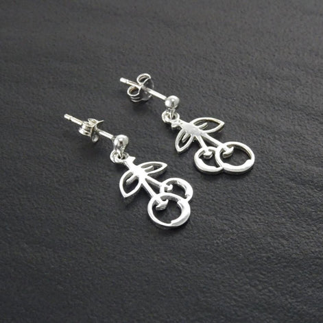 Trend Cherry Fruit Earrings Sterling Silver, Symbol of will, tenderness. Cherries Jewelry, Symbolic of abundance, Trend Gift for Her.