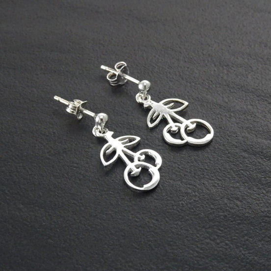 Trend Cherry Fruit Earrings Sterling Silver, Symbol of will, tenderness. Cherries Jewelry, Symbolic of abundance, Trend Gift for Her.