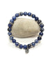Ocean Blue Jasper Beaded Bracelet • Stainless Steel Spacers