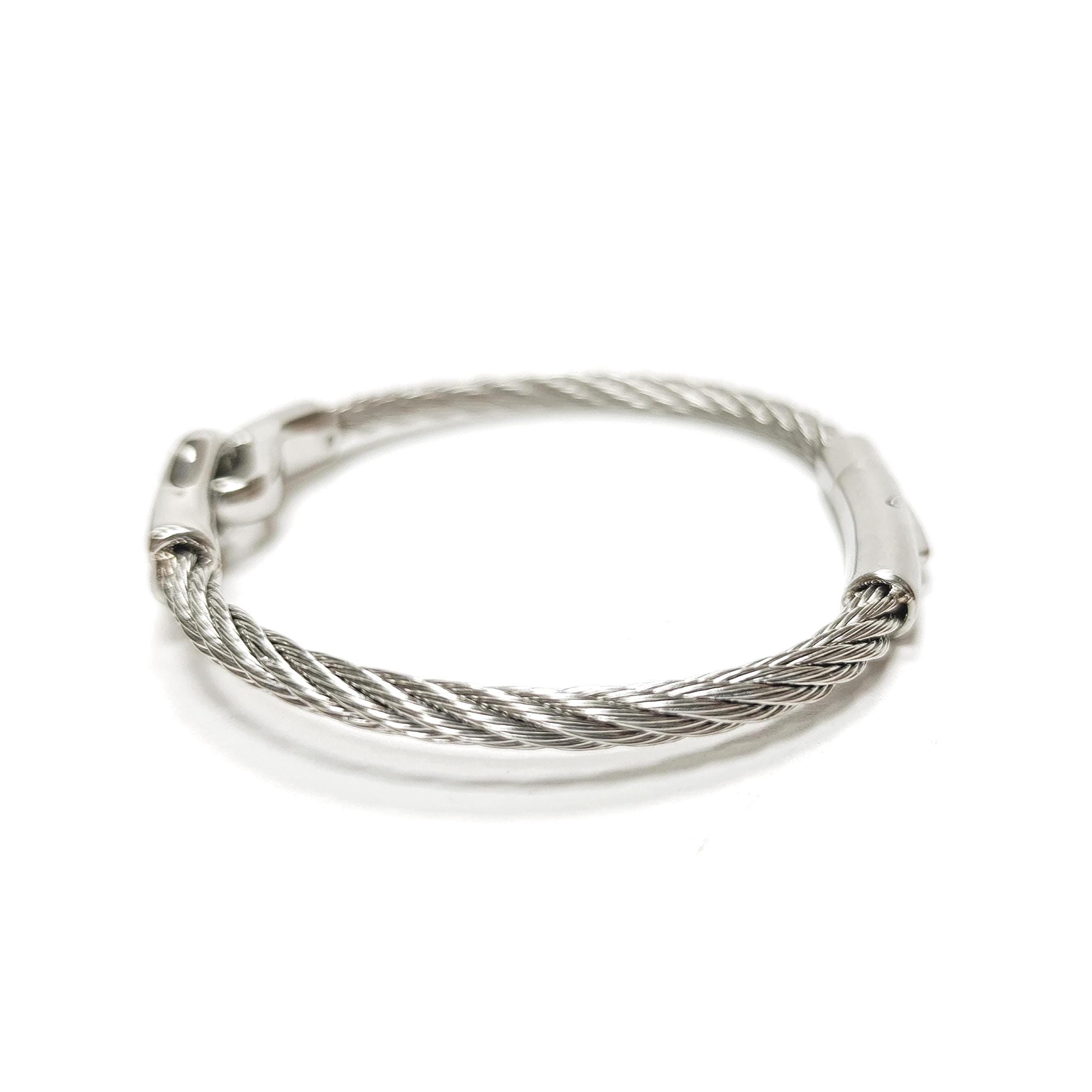 handcuffs Bracelet • Stainless Steel Cuff • Open Wires Bangle