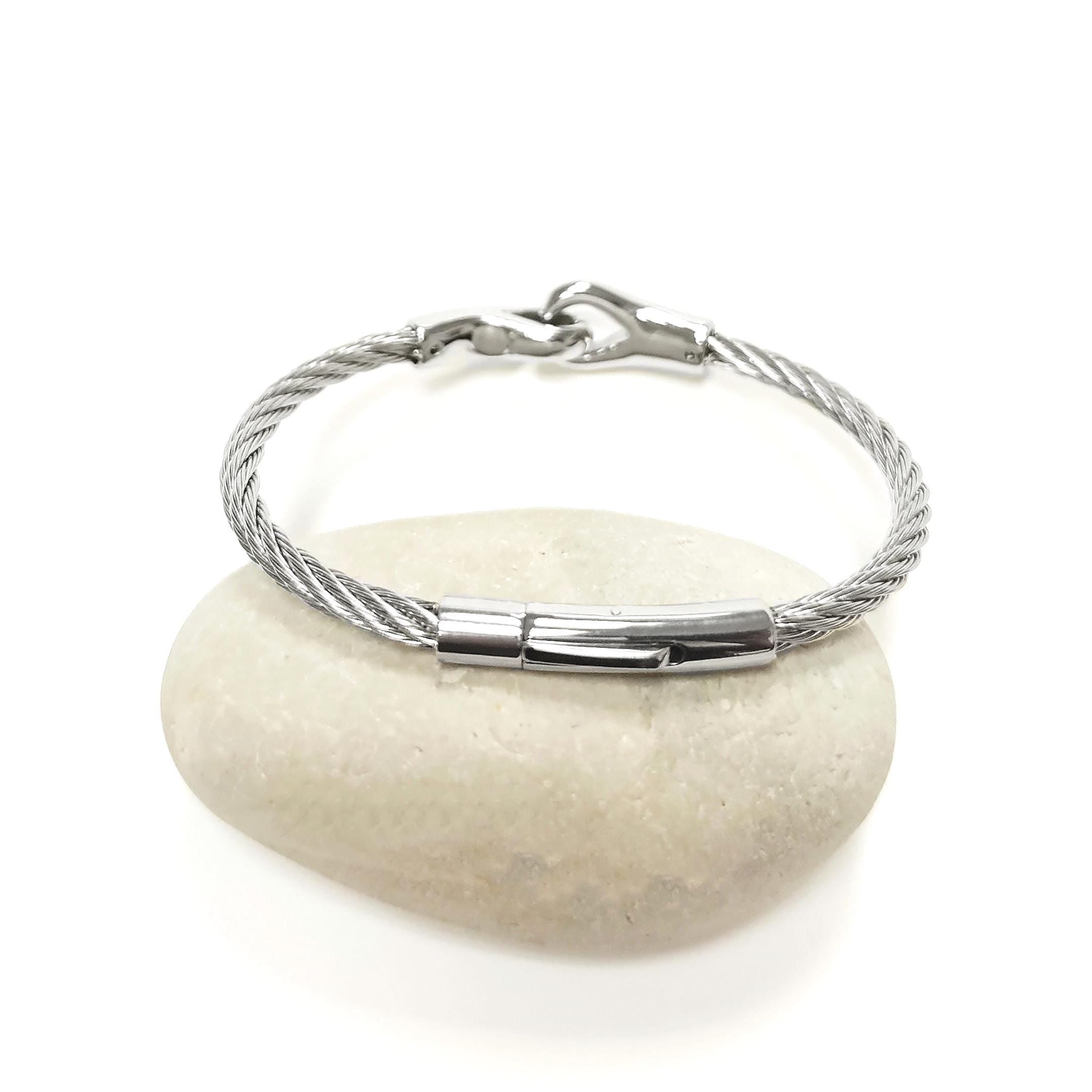 handcuffs Bracelet • Stainless Steel Cuff • Open Wires Bangle