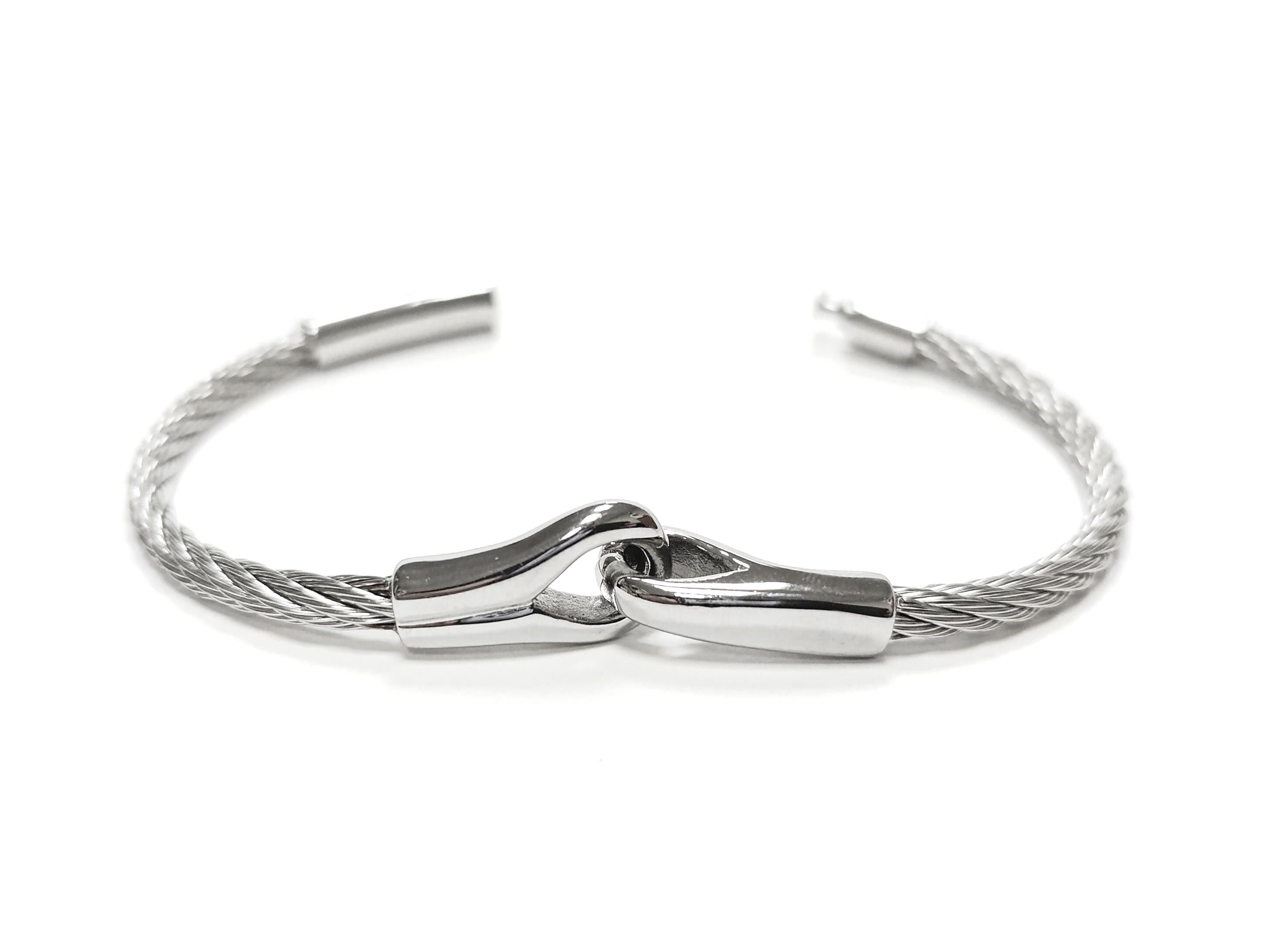 handcuffs Bracelet • Stainless Steel Cuff • Open Wires Bangle
