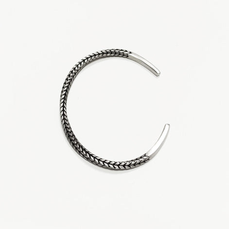 Open Rope Bangle • Stainless Steel • Modern Rigid Bracelet • Minimalist Unisex Jewelry • Slim Cuff
