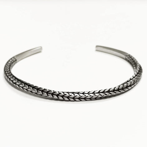 Open Rope Bangle • Stainless Steel • Modern Rigid Bracelet • Minimalist Unisex Jewelry • Slim Cuff