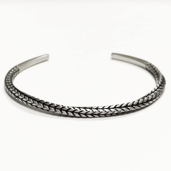 Open Rope Bangle • Stainless Steel • Modern Rigid Bracelet • Minimalist Unisex Jewelry • Slim Cuff