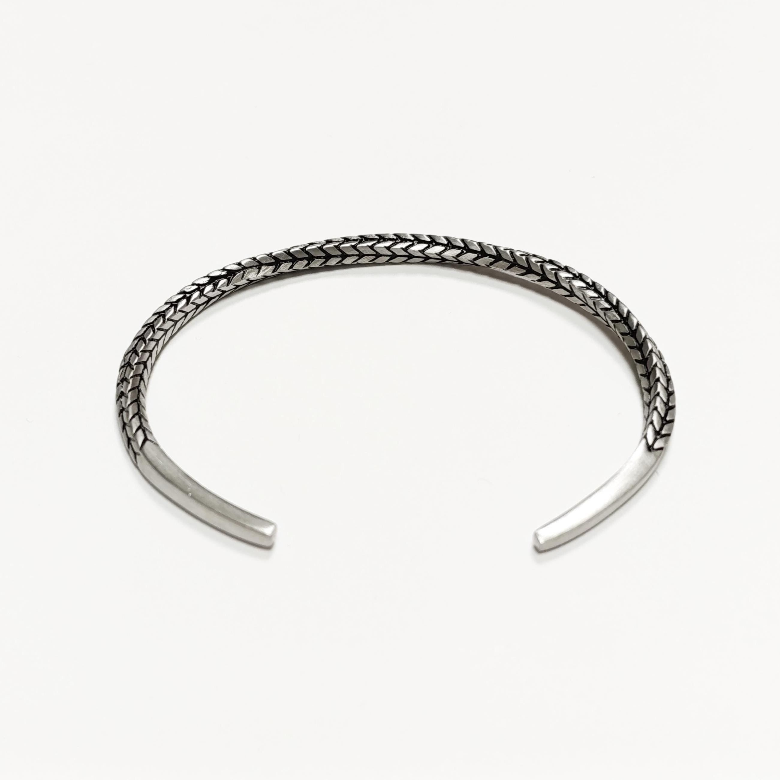 Open Rope Bangle • Stainless Steel • Modern Rigid Bracelet • Minimalist Unisex Jewelry • Slim Cuff