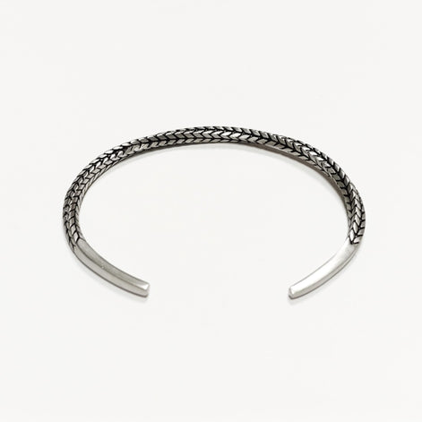 Open Rope Bangle • Stainless Steel • Modern Rigid Bracelet • Minimalist Unisex Jewelry • Slim Cuff