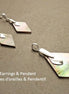 Gray Earrings Set, Sterling Silver, Diamond Square Shape Stone, Genuine Grey rainbow Paua Shell, Modern Minimalist Geometric Stone Jewelry