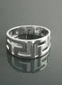 Sterling Silver Meander Ring, Greek Key Symbol, Vintage Hellenic Spiral Band