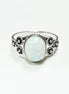 Sterling Silver Opal Ring, Flower Design Jewelry