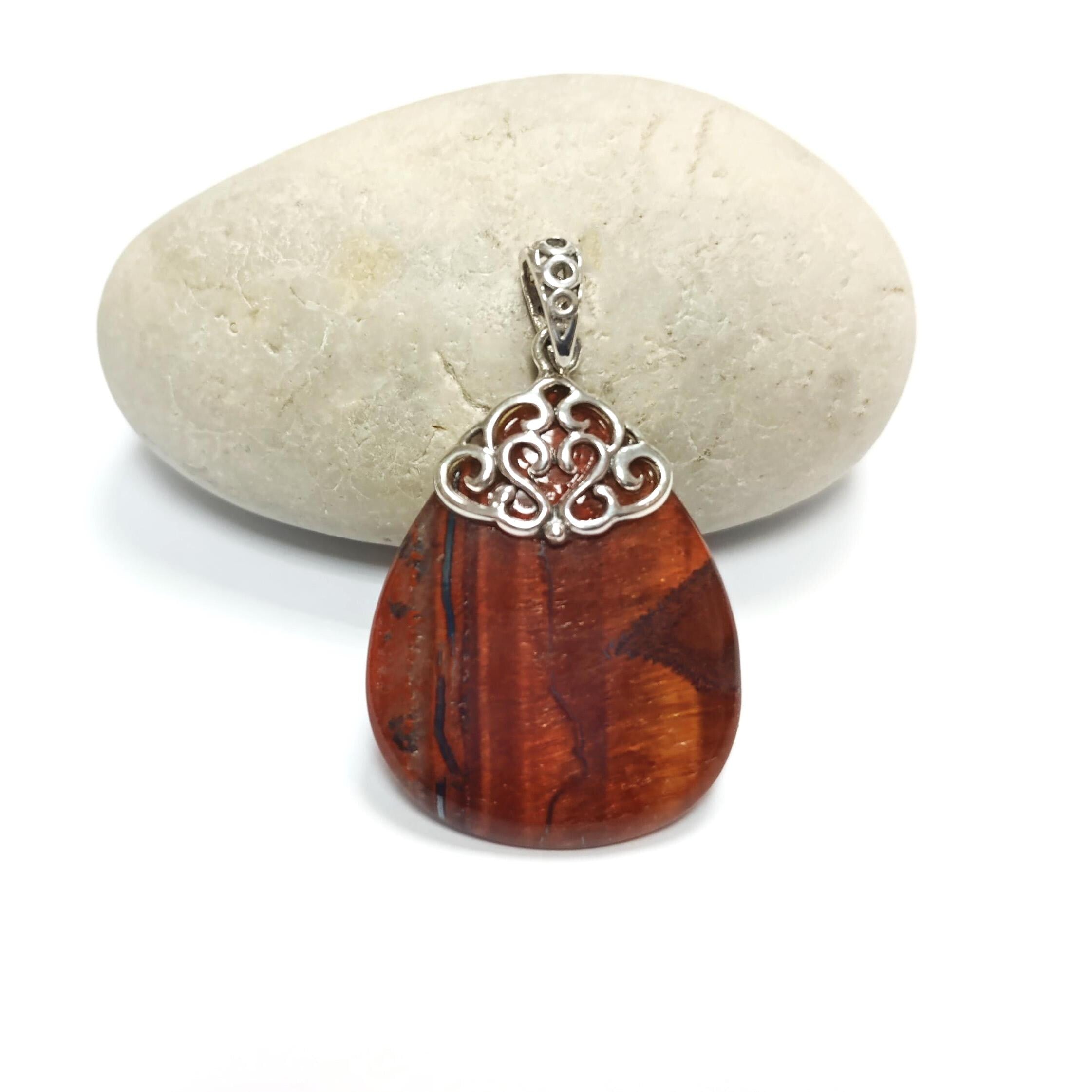Tiger Eye Dangle Earrings, Sterling Silver, Teardrop Gemstone Earrings